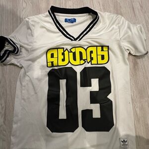Adidas White Jersey with Black and Yellow Accents